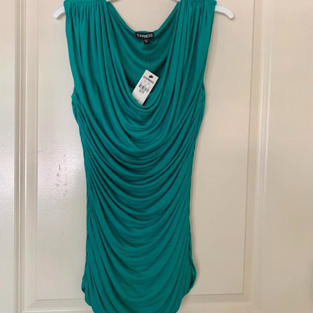 Express Ruched Cowl Shell Top